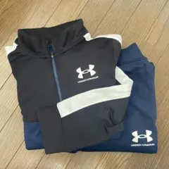 UNDER ARMOUR ジャージ上下セット 黒/ネイビー140