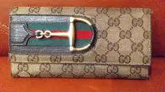 GUCCI グッチ 長財布 GGキャンバス レザー