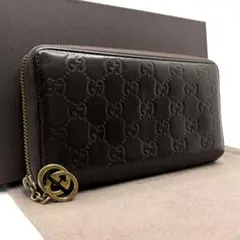 極上美品 110 GUCCI グッチ ラウンドファスナー　長財布GG柄 wm8 極上美品 110 GUCCI グッチ ラウンドファスナー 長財布GG柄 wm8 - メルカリ