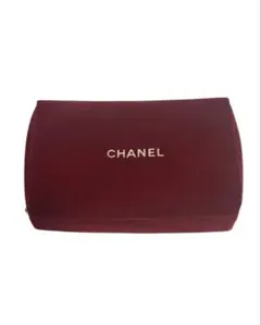 【CHANEL】新品！ノベルティ　ポーチ　化粧ポーチ　赤　ベロア　ラメ