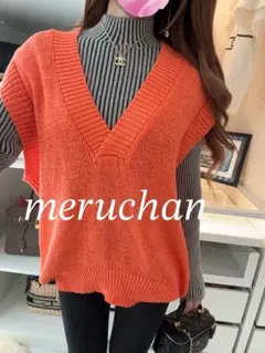 【新品】コーデ売り♡ニットベスト＆タートルリブニットトップス