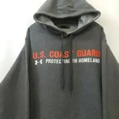 アンダーアーマー コーストガード ビッグサイズ パーカー グレー XL 古着