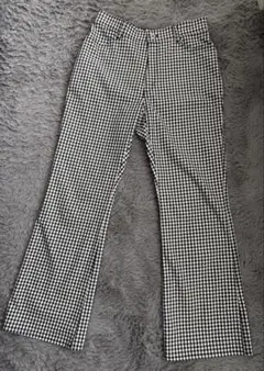 ギンガムチェックフレアパンツ