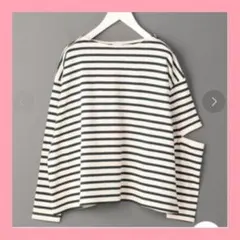 ROKU ロク 6 ビューティアンドユース ボーダー 長袖 カットソー Tシャツ