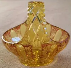 未使用 BOHEMIA ボヘミアクリスタル 小物入れ 花瓶 ガラス アンティーク