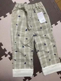 ブランシェス キッズ 女の子 パンツ ボトムス 120 ベージュ チェック花柄