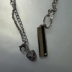 シルバー ストレートバー ネックレス