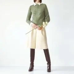 23年　現行　FOXEY 43905 PANTS"ROSALIE" ロゴプレート
