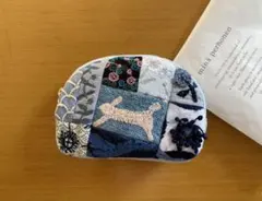 ミナペルホネン　ハンドメイド　ポーチ　パステルブルー系