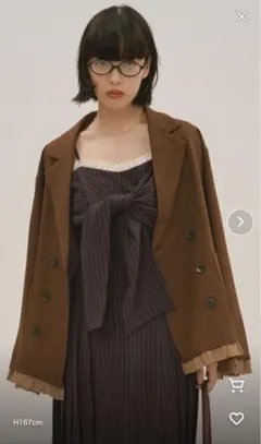 loin nuitフリルレイヤードデザインジャケット ブラウン FREESIZE