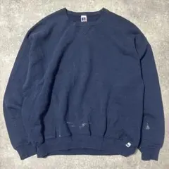 90s RUSSELL ラッセル 無地スウェット メキシコ製　ペンキ