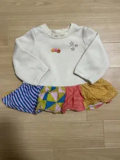 カラフルフリル長袖トップス &むらさきトレーナー80cm