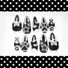 ♡現品♡ 地雷系 サブカル y2k 平成女児 ねこ ネイルチップ