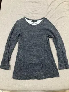 Y's ダークグレー 長袖Tシャツ フロントポケット付き