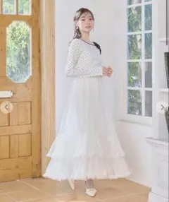 LILIAN CARAT リリアンカラット ヘムティアードチュールスカート 1