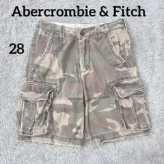 アバクロ　カモカーゴショートパンツ　ダメージ　古着　迷彩　デカポケ　28