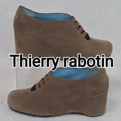 【美品】ティエリー ラボタン スエード ウェッジソール パンプス 39