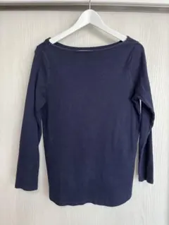 ダークブルー オフショルダー 長袖トップス