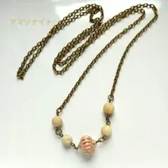ハンドメイド アマゾナイトのネックレス【ブラウン】