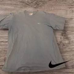 【美品】90s NIKE ワンポイントロゴtシャツ チャコールブルー　USA製