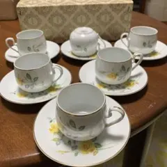 ノリタケ　黄色いバラのティーカップセット 6個