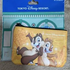 東京ディズニーリゾート パークチケット柄ポーチ チップとデール