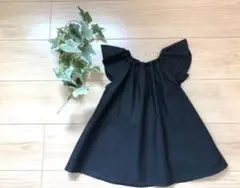 フリル　チュニック　黒　100