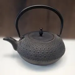 昭和レトロな南部鉄器 古鉄瓶菊紋松笠摘 骨董品 鋳鉄製鉄瓶セット