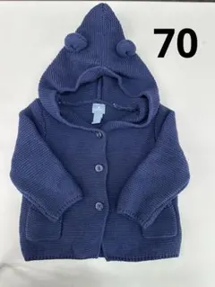 babyGap くまのフード付きカーディガン 6-12ヶ月 ネイビー