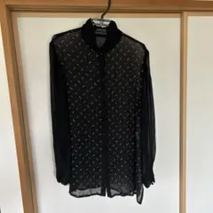 jun ashida 長袖 シースルー ブラウス ドット柄のサムネイル