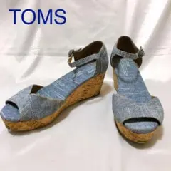 TOMS デニム ウェッジソール サンダル 24cmのサムネイル