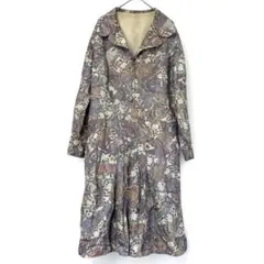 【希少】ヴィンテージ 総柄ワンピース レトロ 幾何学模様 昭和レトロ 長袖