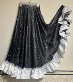 宝塚娘役風】【大輪のお花プリント＆ロイヤルブルー♡お稽古用ロング 