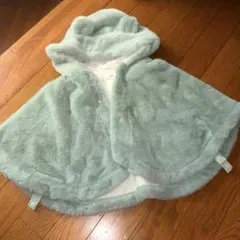 ベビーアウター　もこもこくまポンチョ　70-80 緑