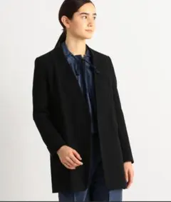 BACCA　コットンピケ ノーカラーロングジャケットのサムネイル