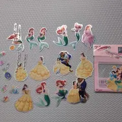 【レア】ディズニー　プリンセス　アリエル　ベル　ラメ 　シール 　平成　レトロ