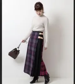 O’NEIL OF DUBLIN ラッププリーツマキシスカート　スピック