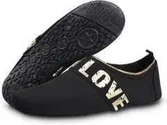 ビーチシューズ マリンシューズ スイム　アクア　男女兼用 水陸両用 ゴールド　黒