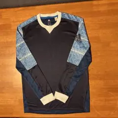 adidas climalite 長袖シャツ 紺/青系/白　Mサイズ