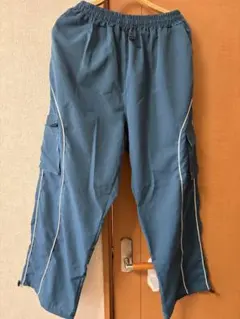 XLサイズ 青 カーゴパンツ サイドライン付き
