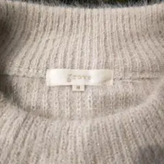 【grove】M ふわふわニット オフホワイト ラメ入り フワカワ