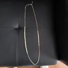 パールとチェーンのロングネックレス