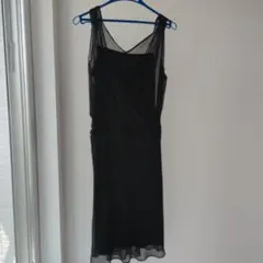 美品アンタイトル Ｍ シフォン重ね着風ドレスワンピース イレヘム 結婚式