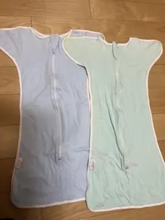 水色とミントのベビースリーパー2点セット