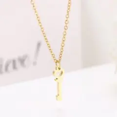 ネックレス ゴールド キー ペンダント ステンレス 鋼 #C291-2