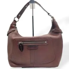 美品　COACH コーチ　ショルダーバッグ　肩掛け　ブラウン　シボ革　レザー