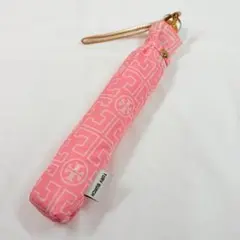 TORY BURCH トリーバーチ　折りたたみ傘　ピンク　雨傘　ロゴ総柄のサムネイル
