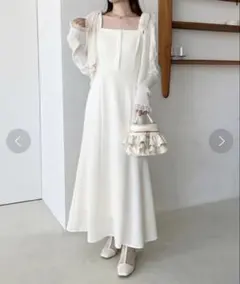 リボンキャミソールワンピース　S アイボリー　ホワイト