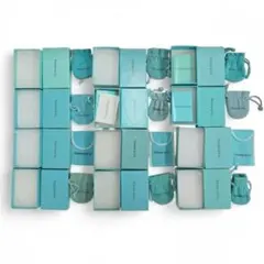 ①ティファニー ジュエリーボックス ポーチ アクセサリー空箱 保存袋 12セット