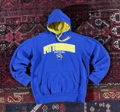 USA古着 カレッジロゴ プルオーバー パーカー ブルー M